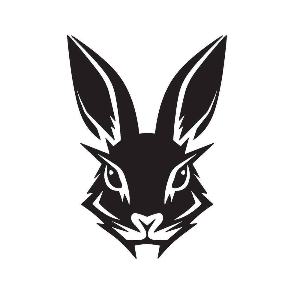 Cute Rabbit Head Illustration on White Background vector