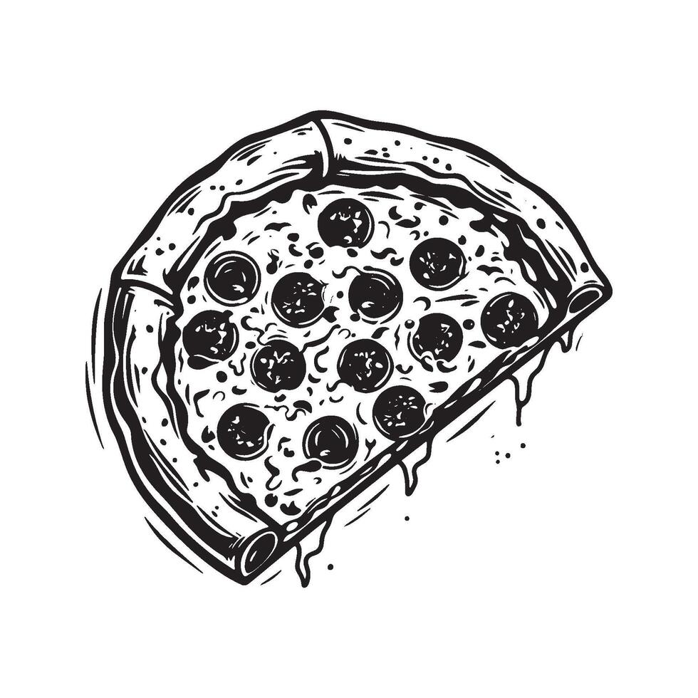 Delicious Pizza Slice Icon on White background vector