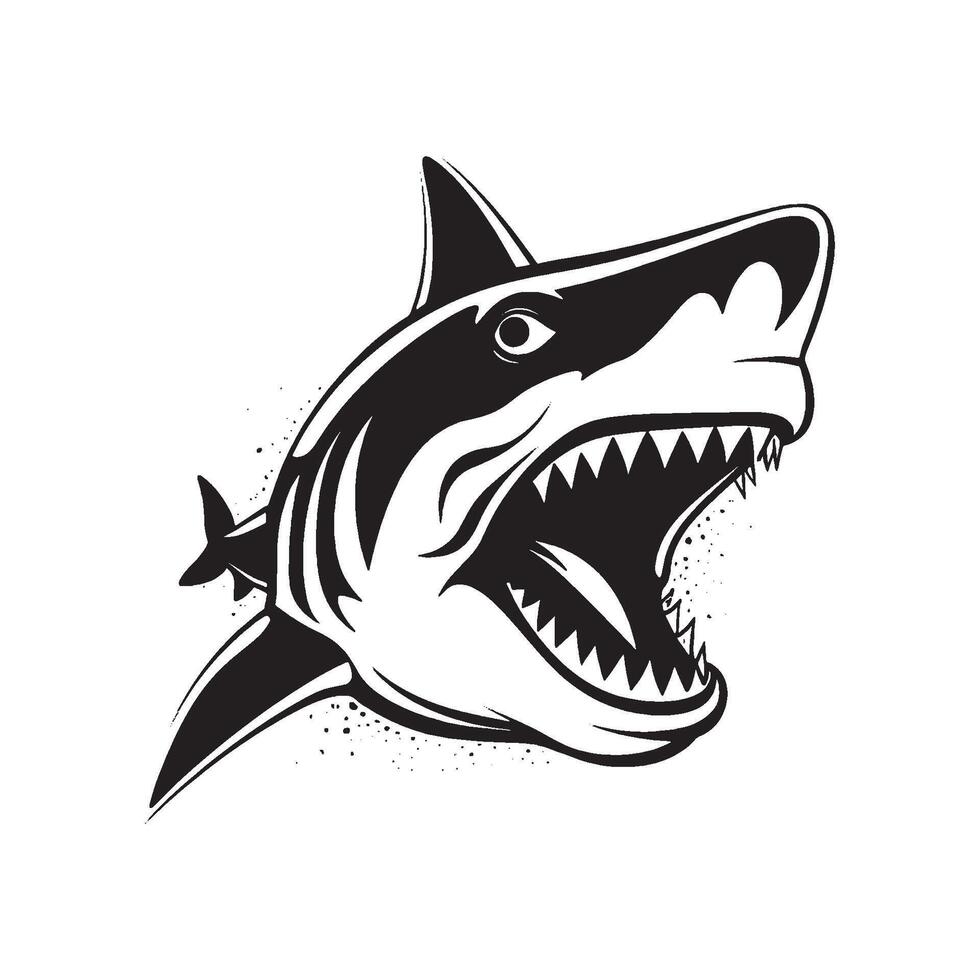 Charming Shark Icon on White Background vector