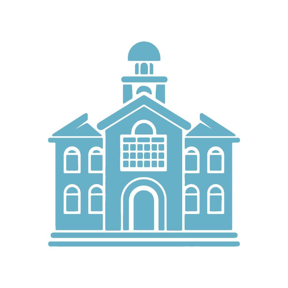 Modern illustration icon of school building with white background vector