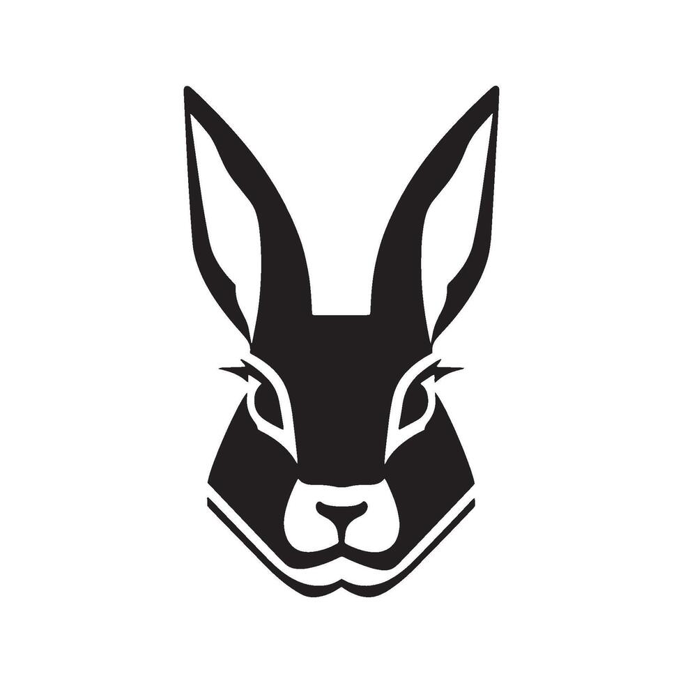 Rabbit Head Cartoon Illustration on White background vector