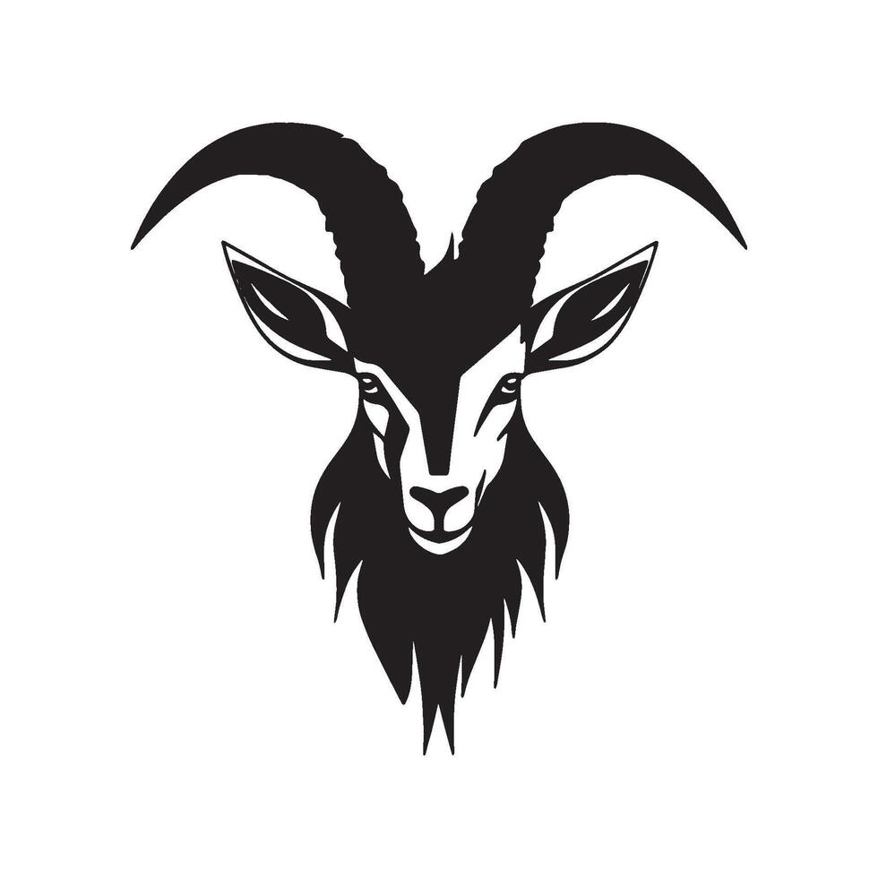 illustration of markhor head animal vector