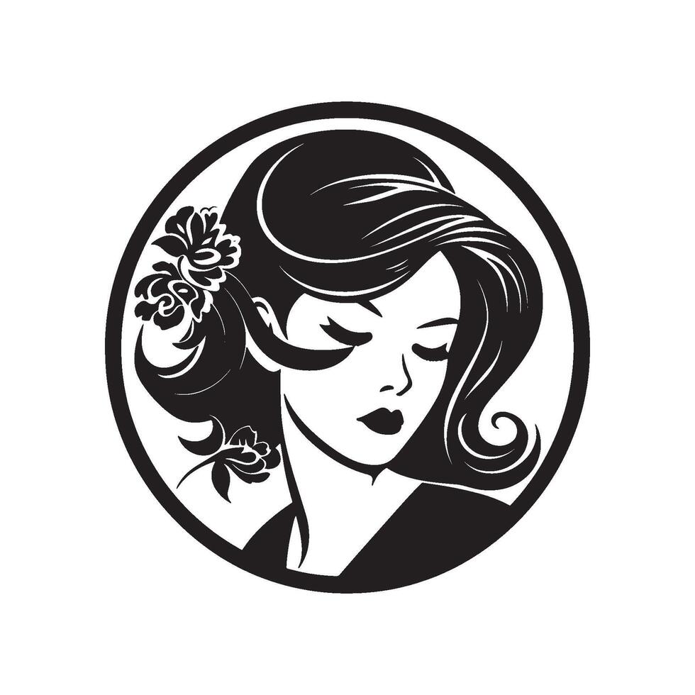 illustration Graphic of girl head icon vector