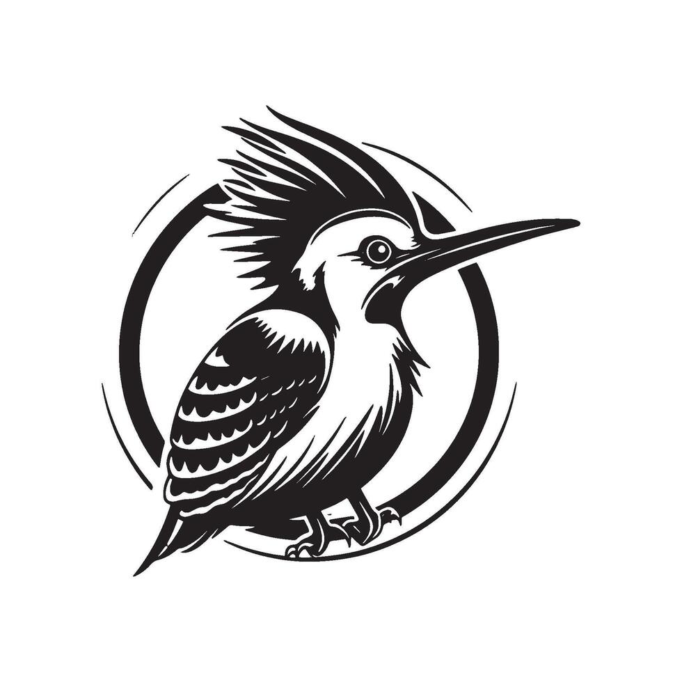 Modern Graphic illustration of kingfisher bird vector