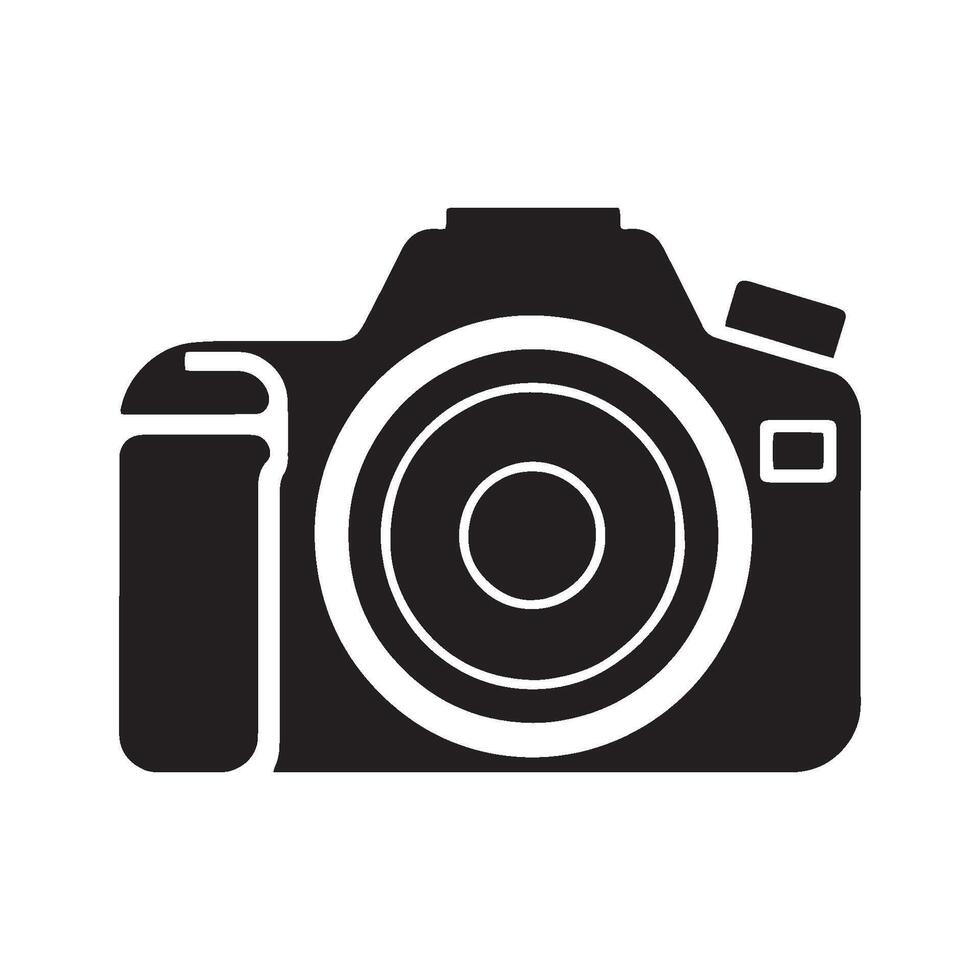 Minimalist Camera Icon Design with Clean White Background vector