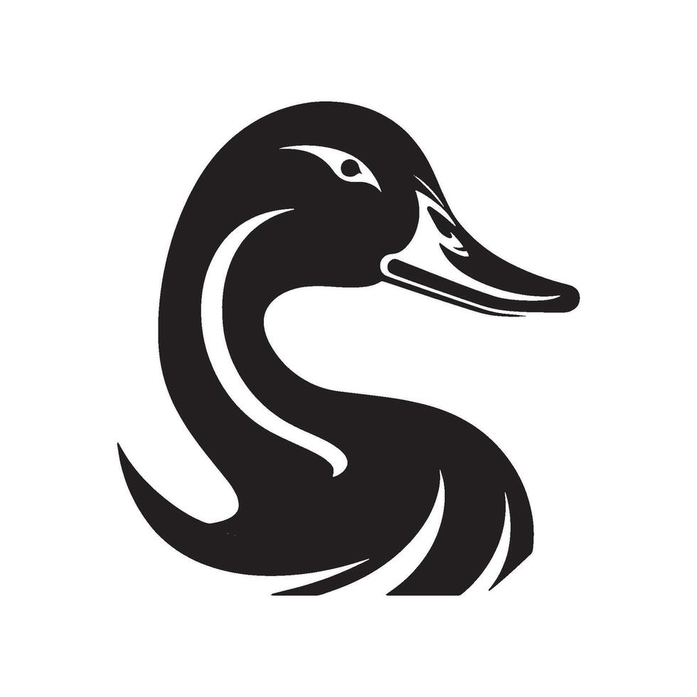 Modern illustration of duck head with white background vector