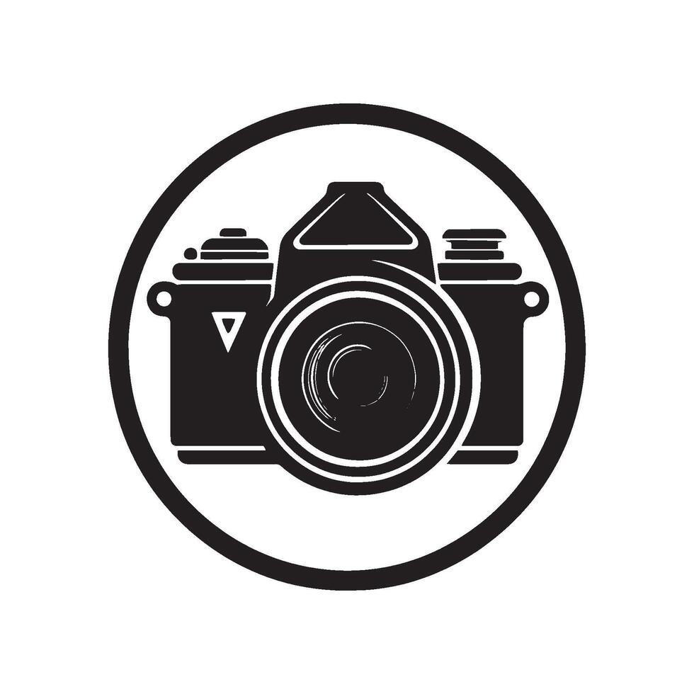 illustration icon of dslr camera with white background vector
