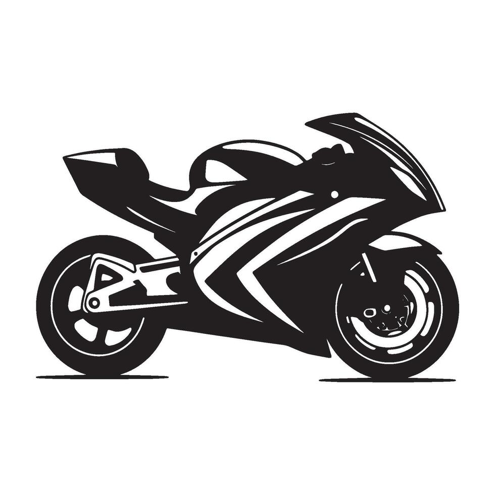 Modern motorbike black and white illustration vector