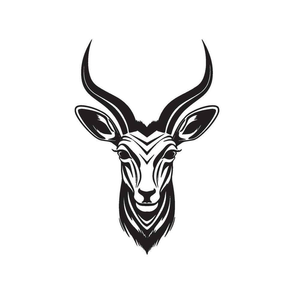 illustration Graphic of greater kudu head animal infront of white background vector
