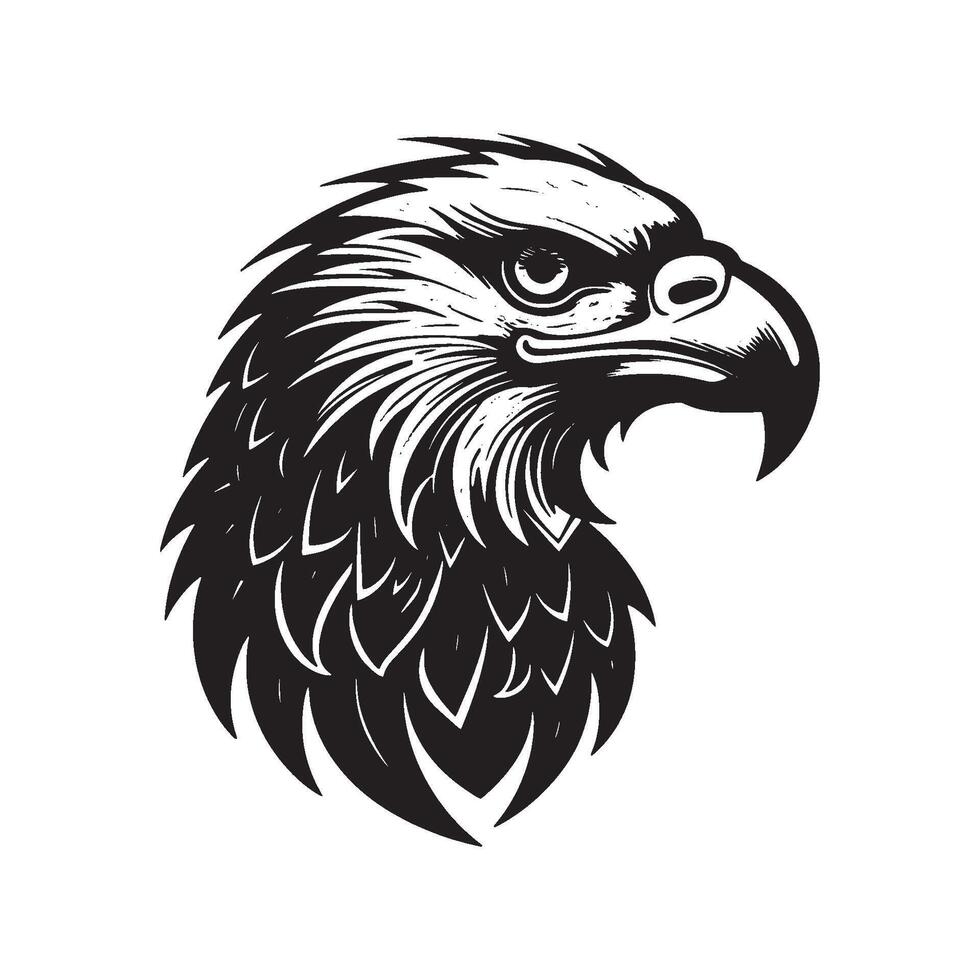 Elegant Eagle Head Artwork with Simple White Background Design vector
