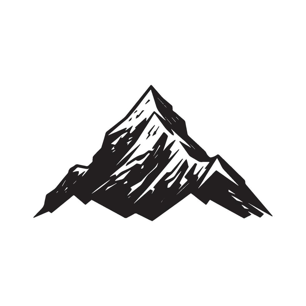 Stylized Mountain Icon Illustration on White Background for Outdoor Adventures vector