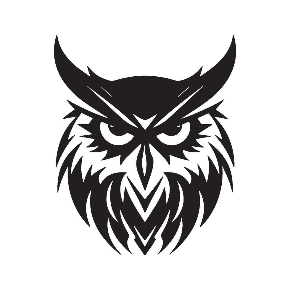 Modern illustration head of owl bird with white background vector