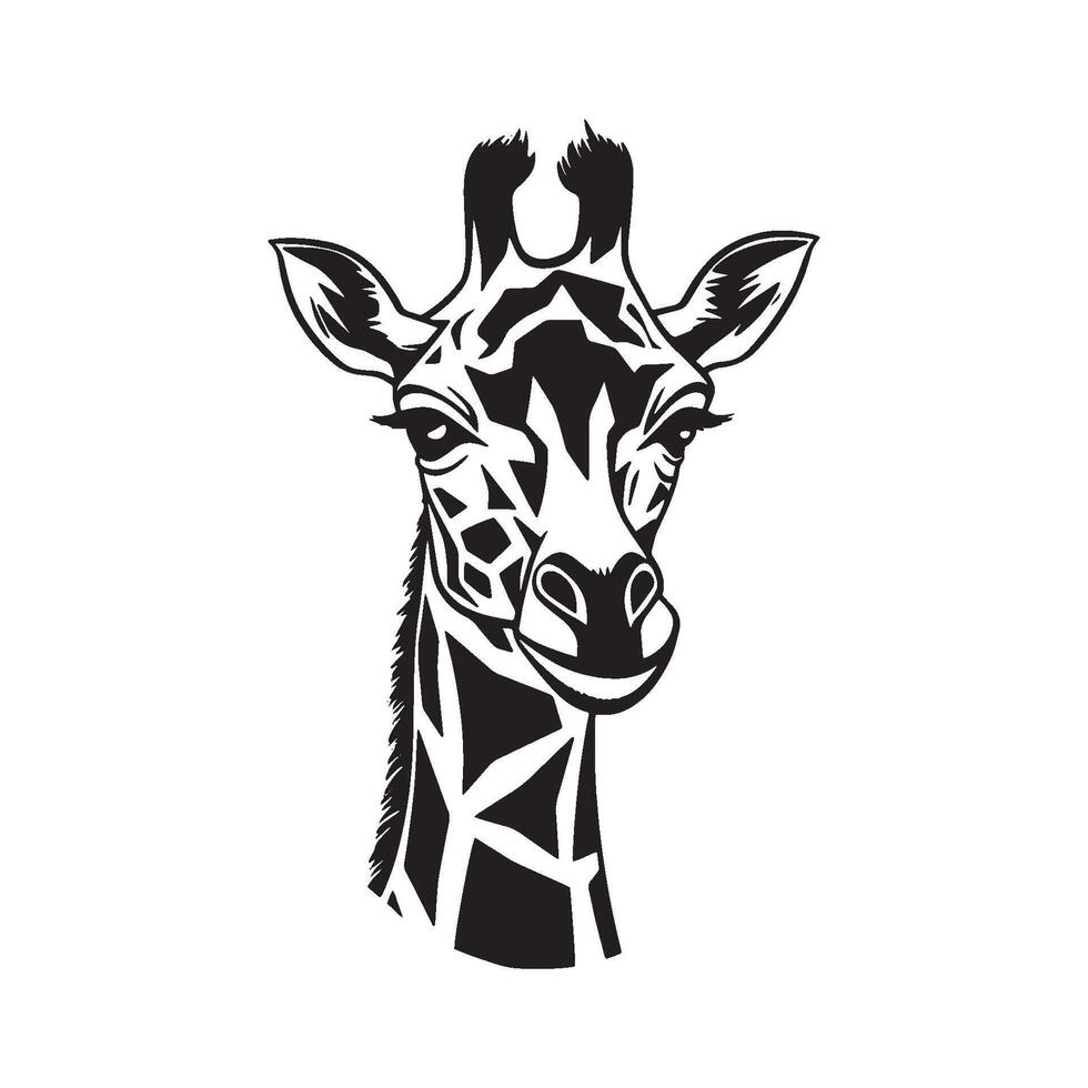 Graphic illustration icon head of zarafa animal vector