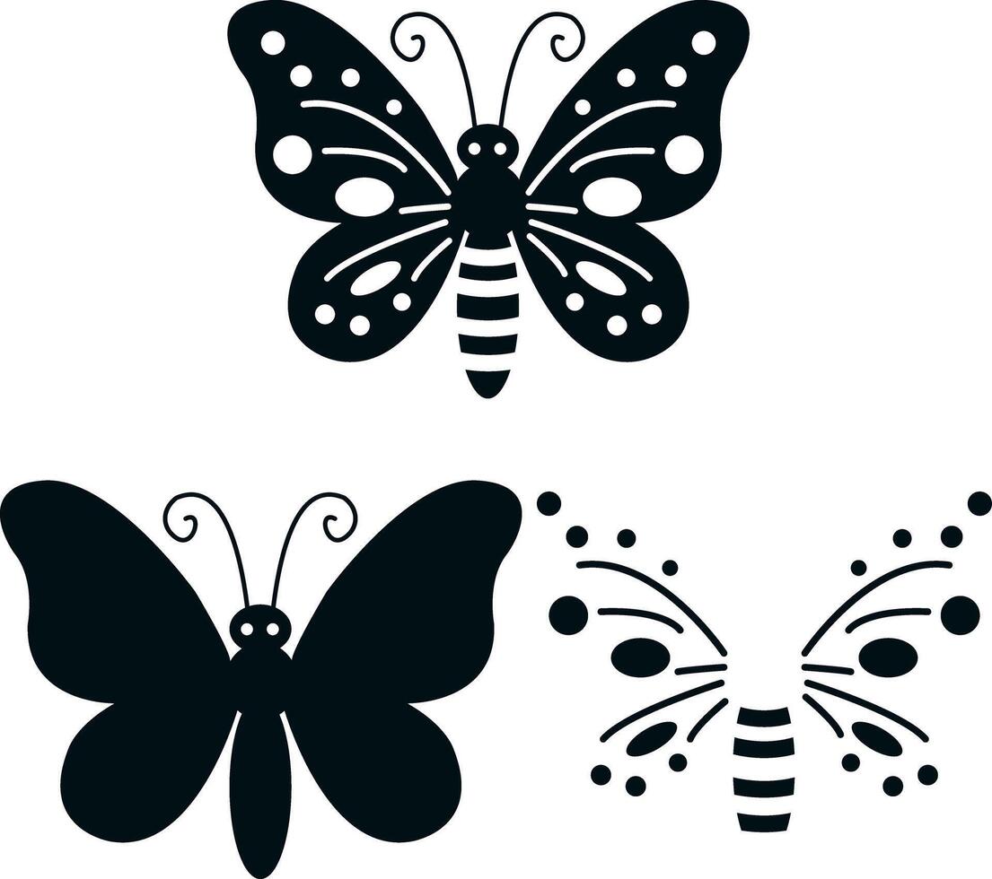 Butterfly Silhouette with Dark, Spooky Wings. Butterfly Illustration For Halloween Decorations, Patterns, Emblems, Gothic, Mysterious Themes, Prints, Cutouts, Holiday Projects. illustration vector
