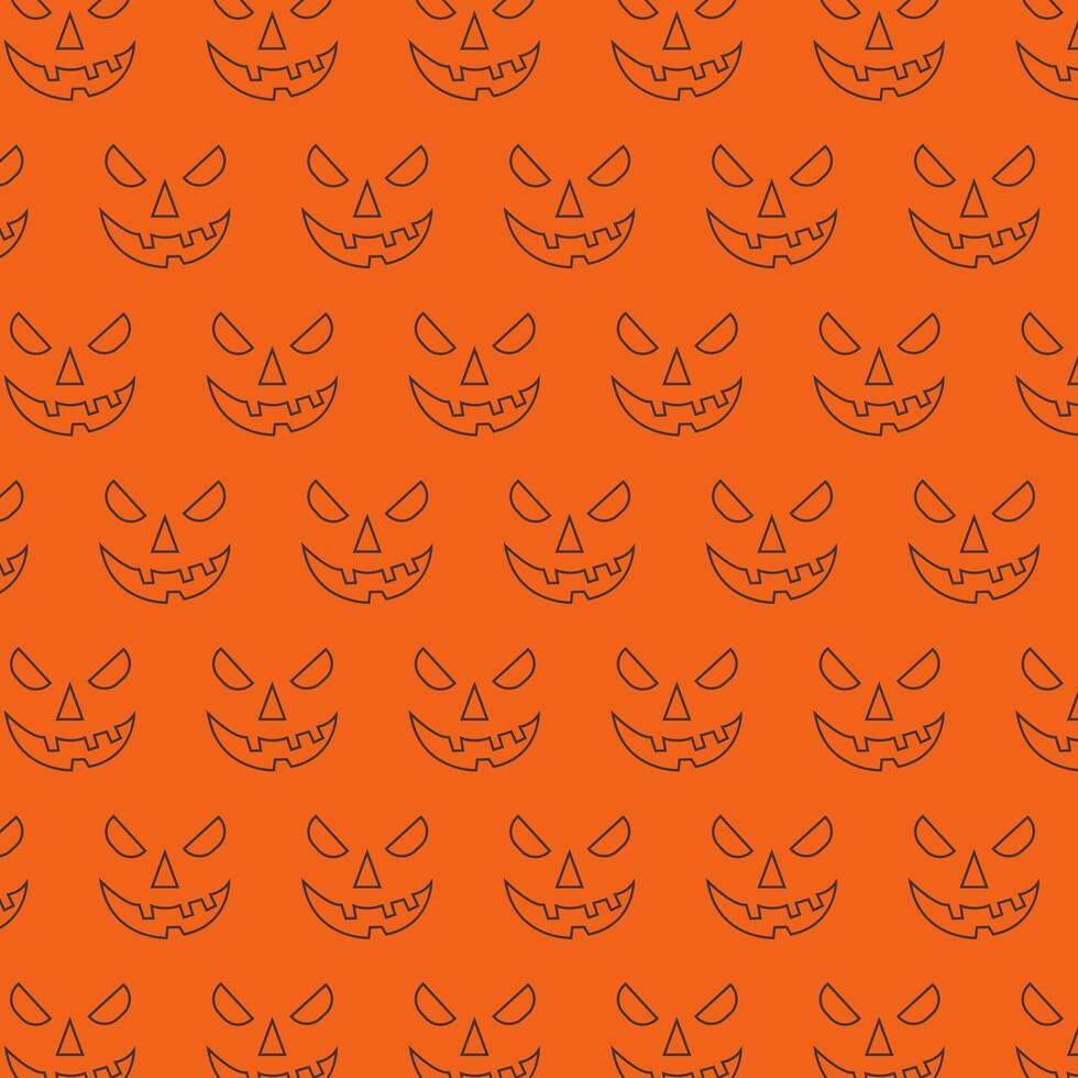 Halloween Trendy Jack O Lantern Pumpkin Creepy Face Pattern In A Flat Style. Spooky Illustration for Flyer, Banner, Poster, Invitation, October Party Decoration, Postcard. illustration vector