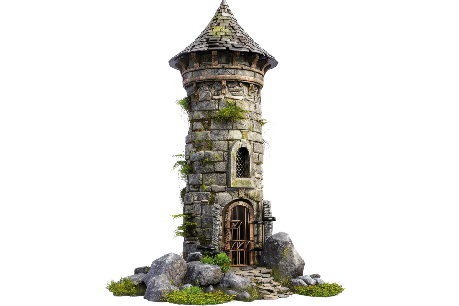 Stone Tower with Gate and Window png