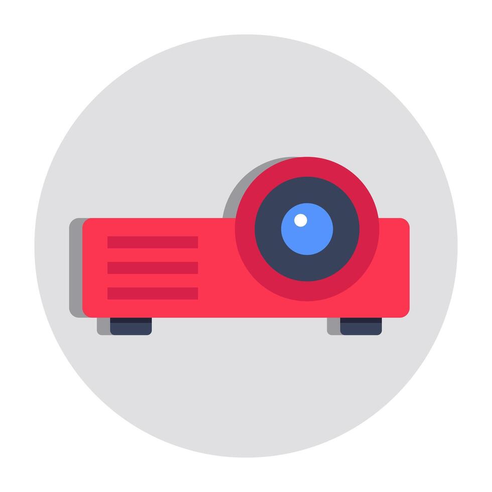 A colored design icon of projector vector