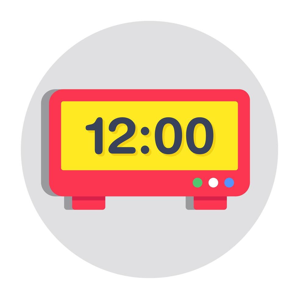 A colored design icon of digital clock vector