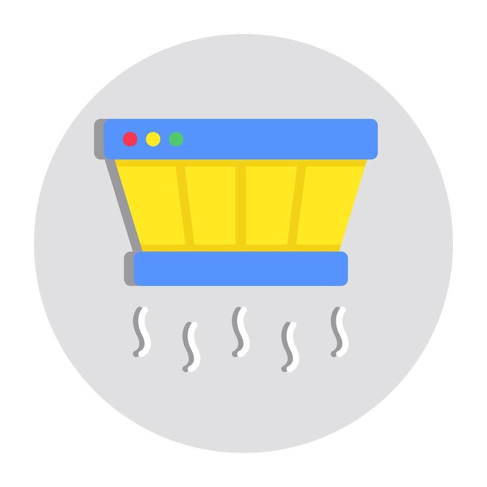 Flat design icon of smoke detector vector