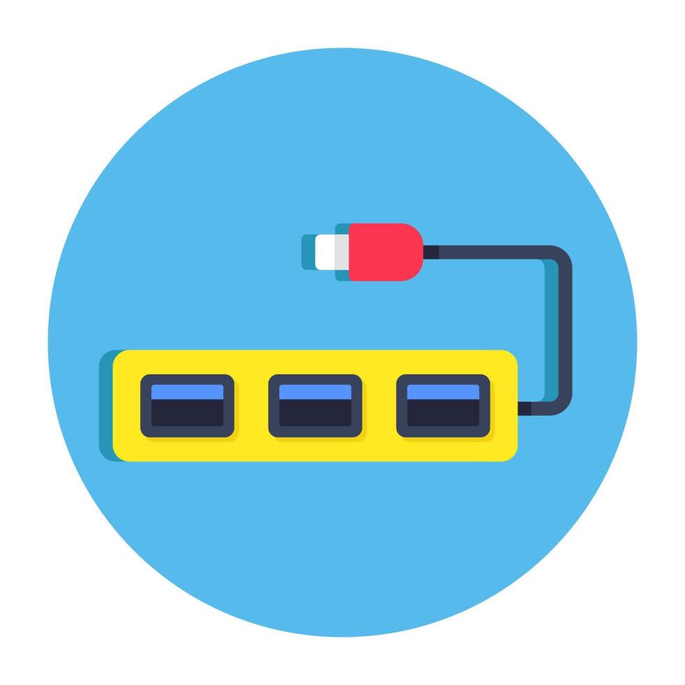 A flat design icon of extension cord vector