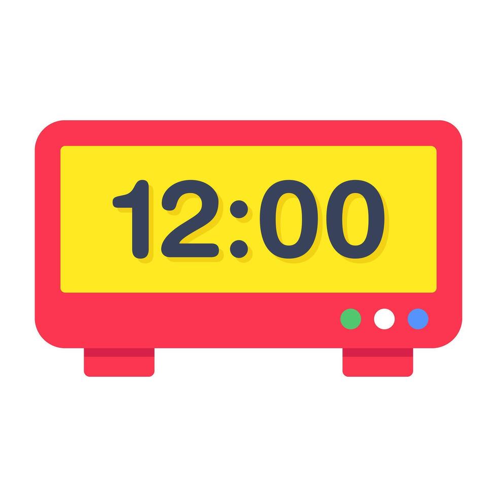 A colored design icon of digital clock vector