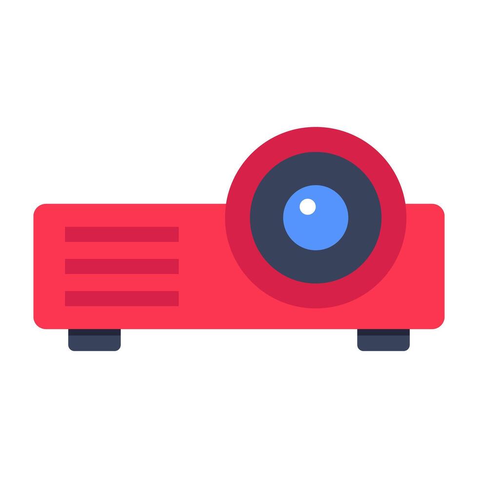 A colored design icon of projector vector