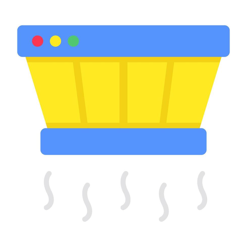 Flat design icon of smoke detector vector