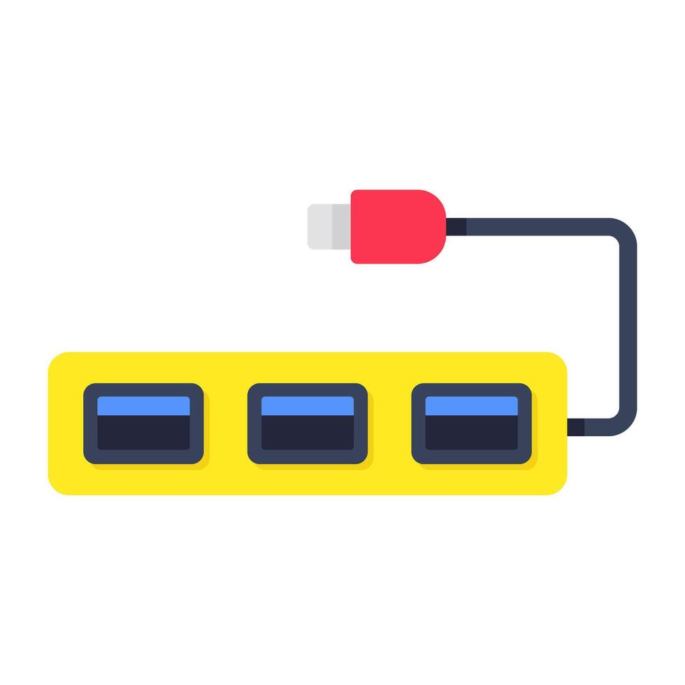 A flat design icon of extension cord vector
