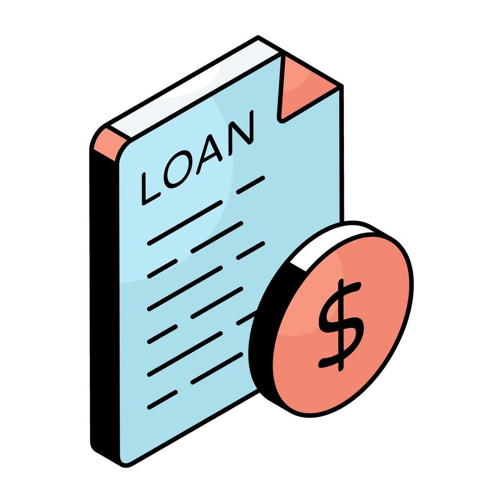Premium design icon of loan paper vector