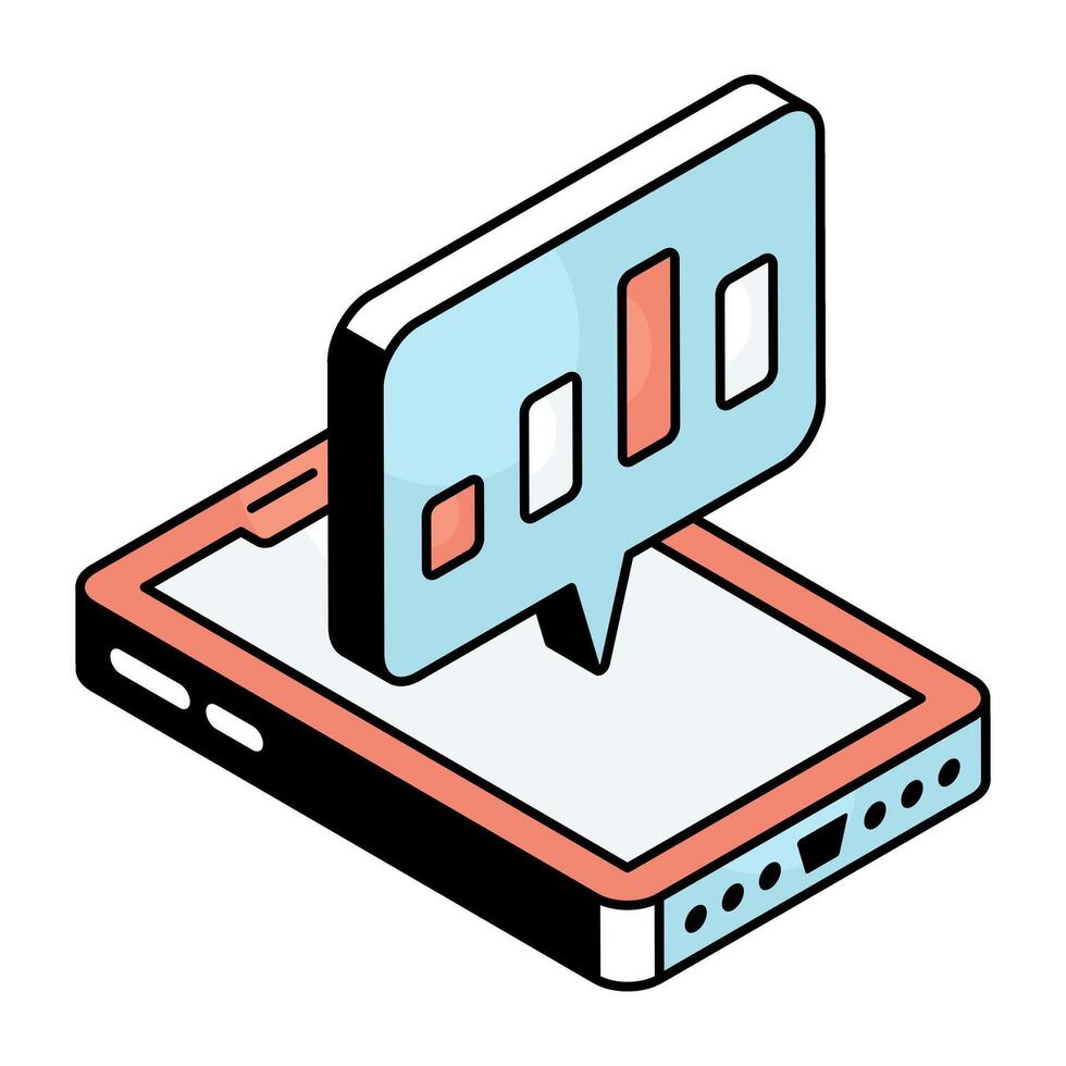 Perfect design icon of mobile graph vector