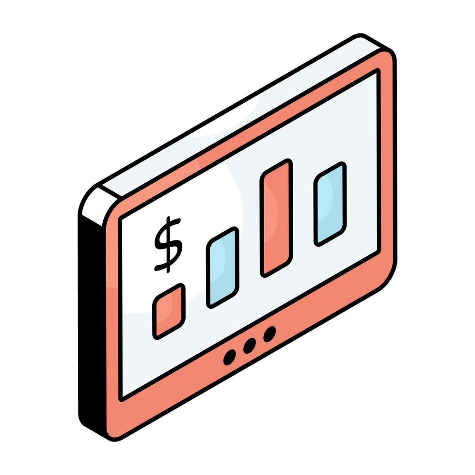 A trendy design icon of online graph vector