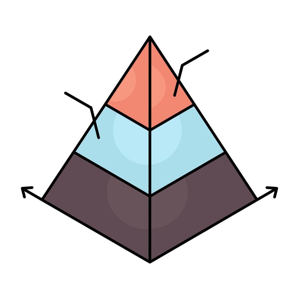 A colored design icon of financial chart vector