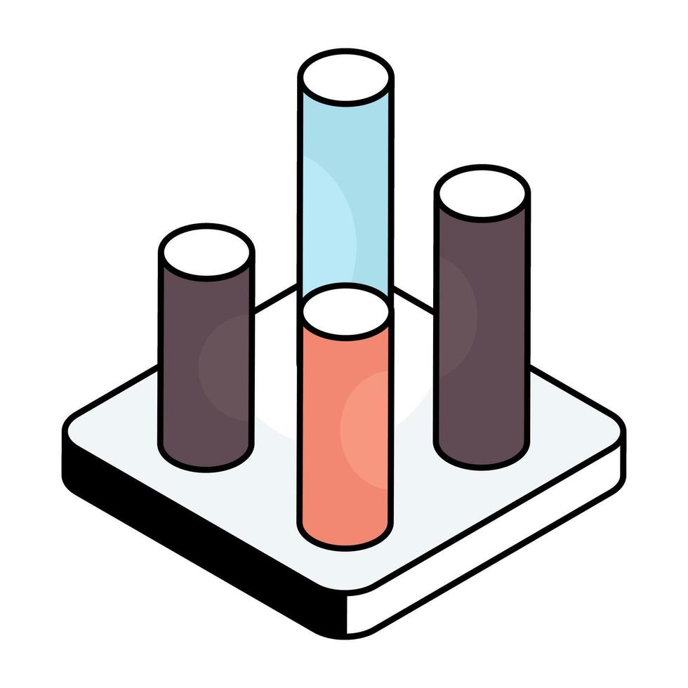 A colored design icon of financial chart vector
