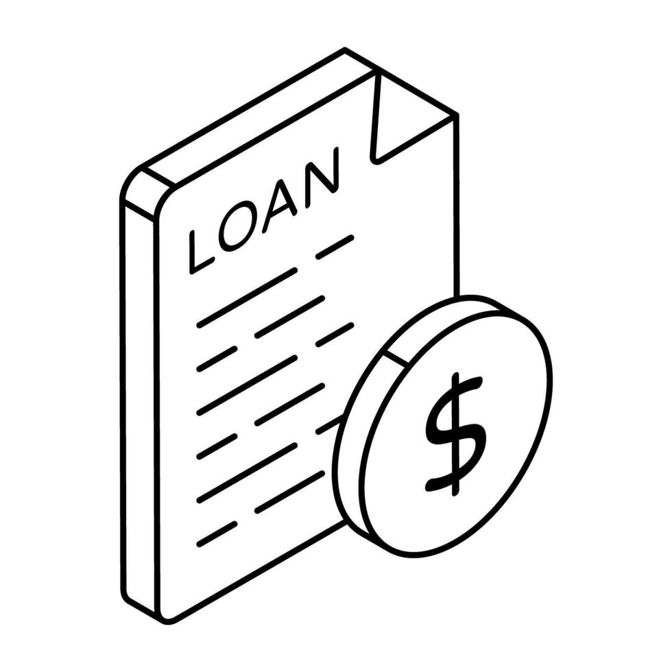Premium design icon of loan paper vector