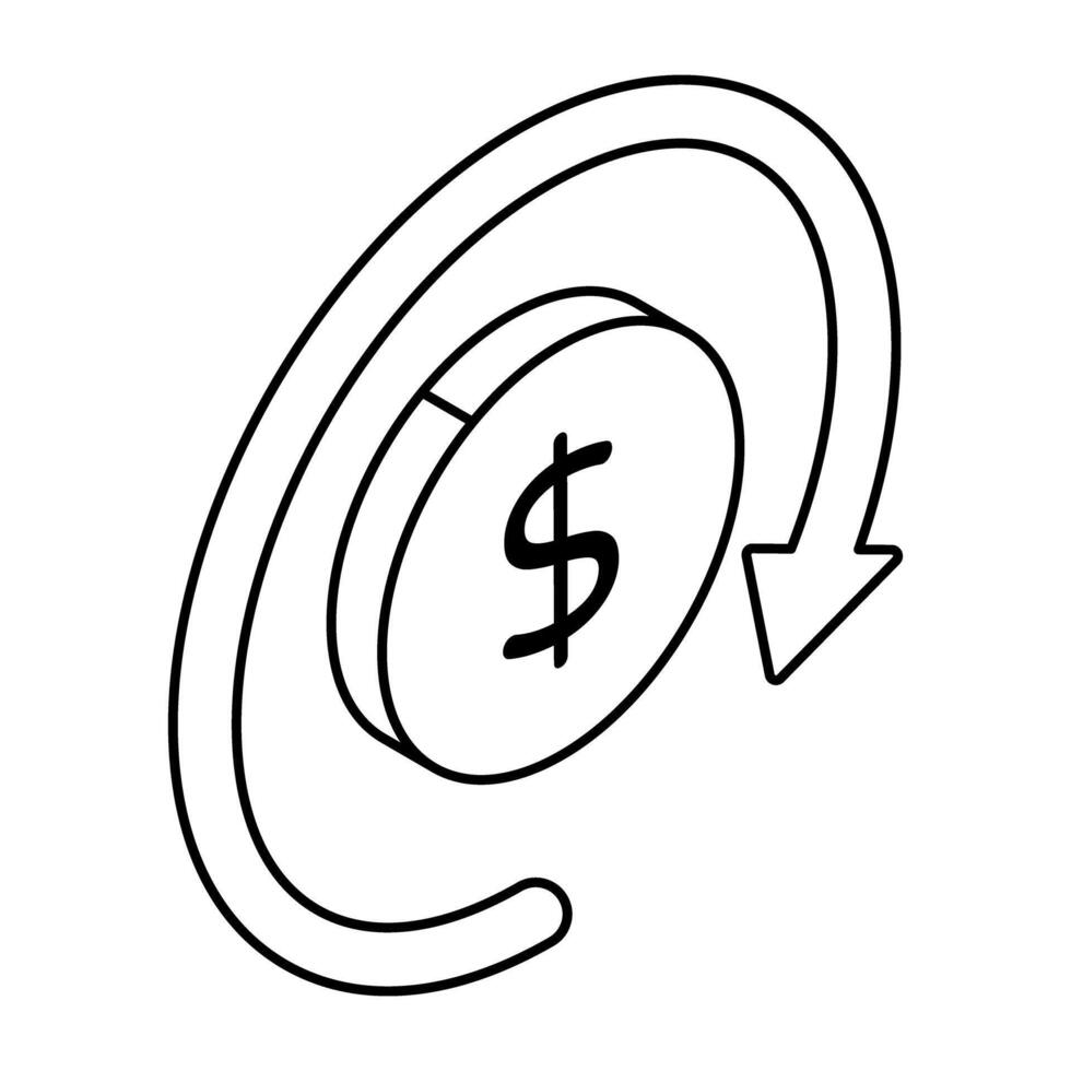 A colored design icon of currency exchange vector