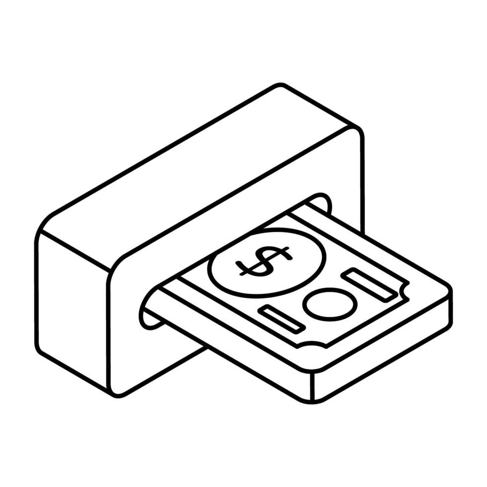 A colored design icon of money Withdrawal vector