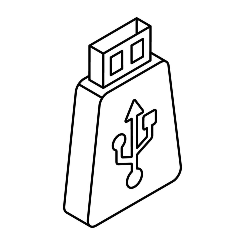 A trendy design icon of usb vector