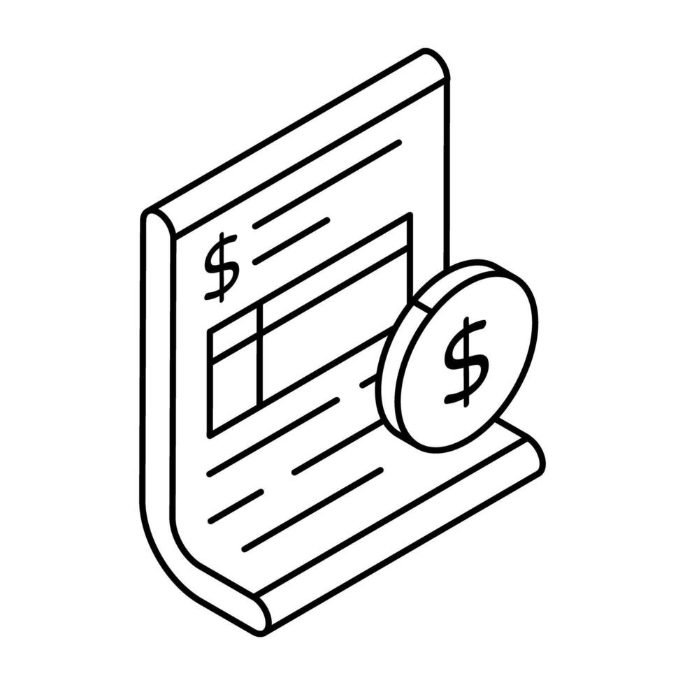 An icon design of balance sheet vector