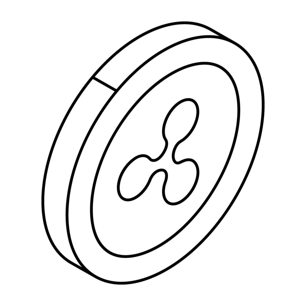 A trendy design icon of ripple coin vector