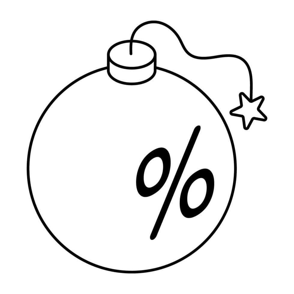 Perfect design icon of percentage bomb vector