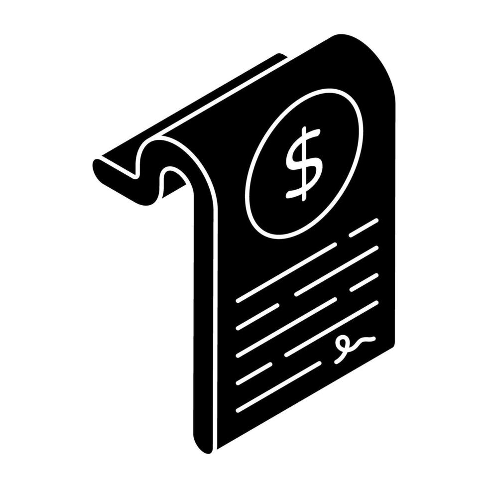 A flat design icon of invoice vector