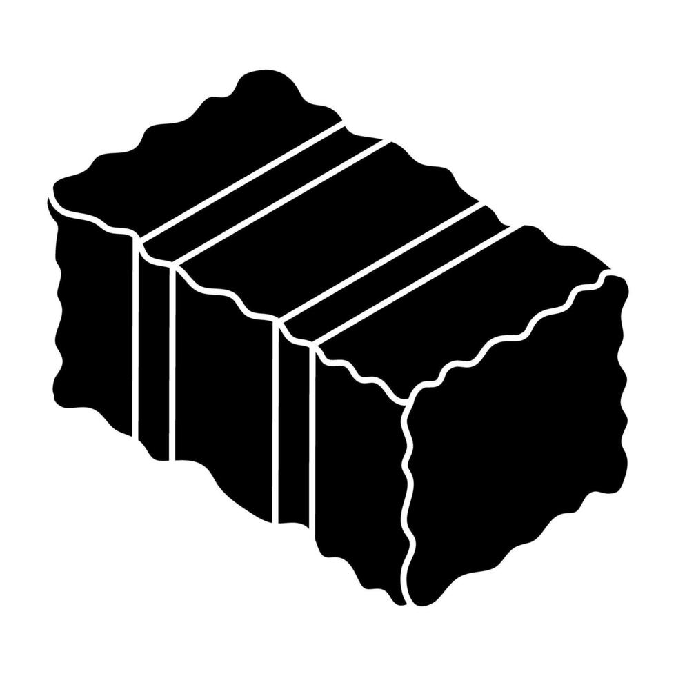 A flat design icon of haybale vector