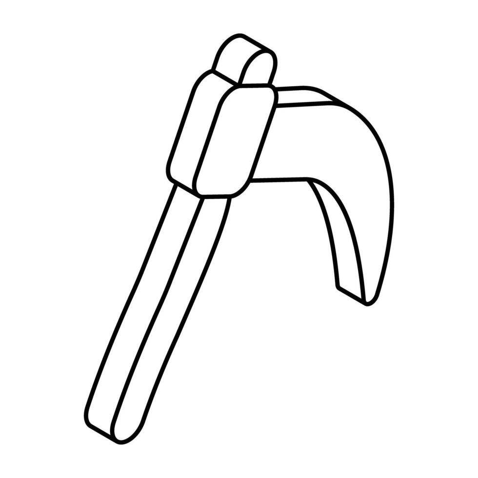 An icon design of scythe vector