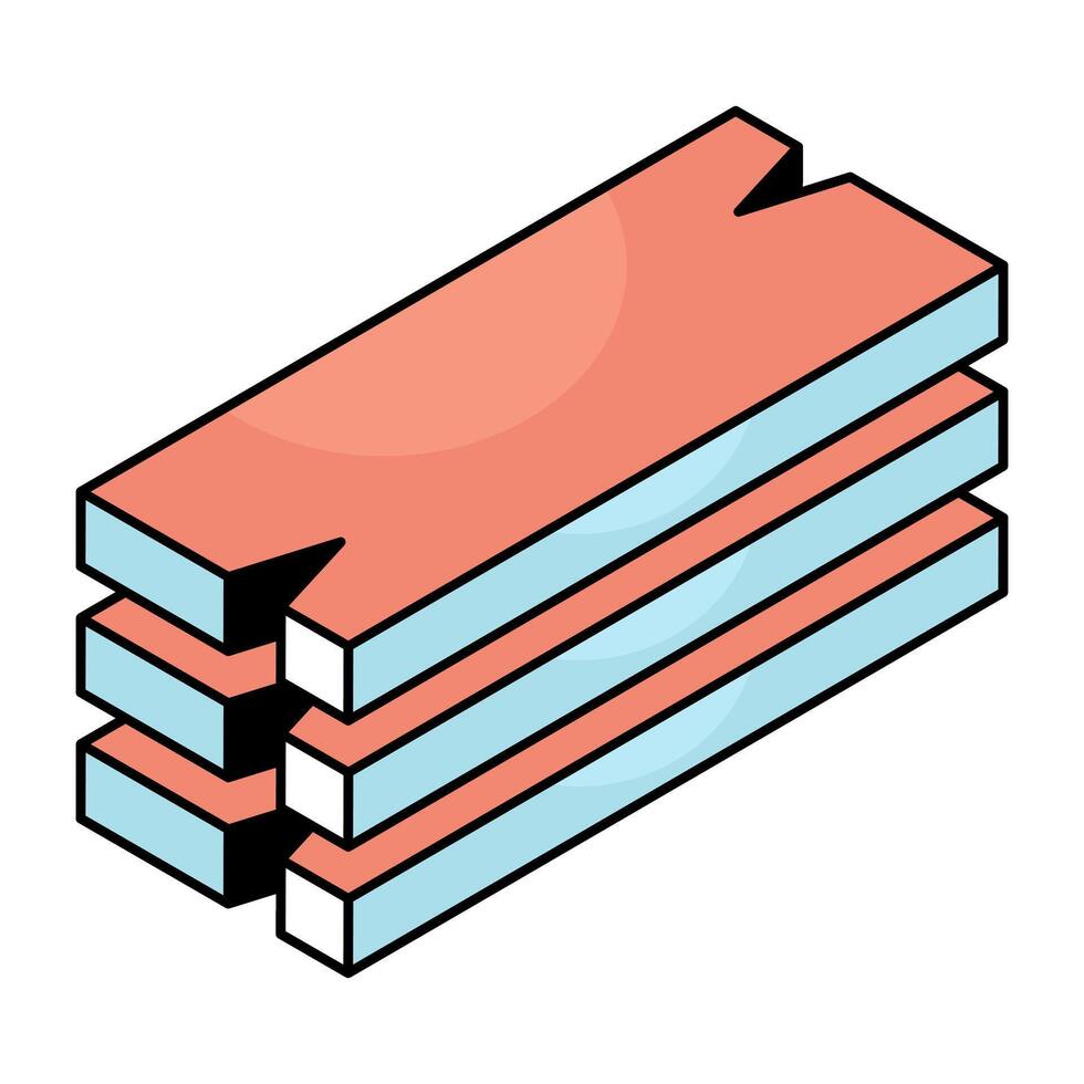 A unique design icon of wood planks vector