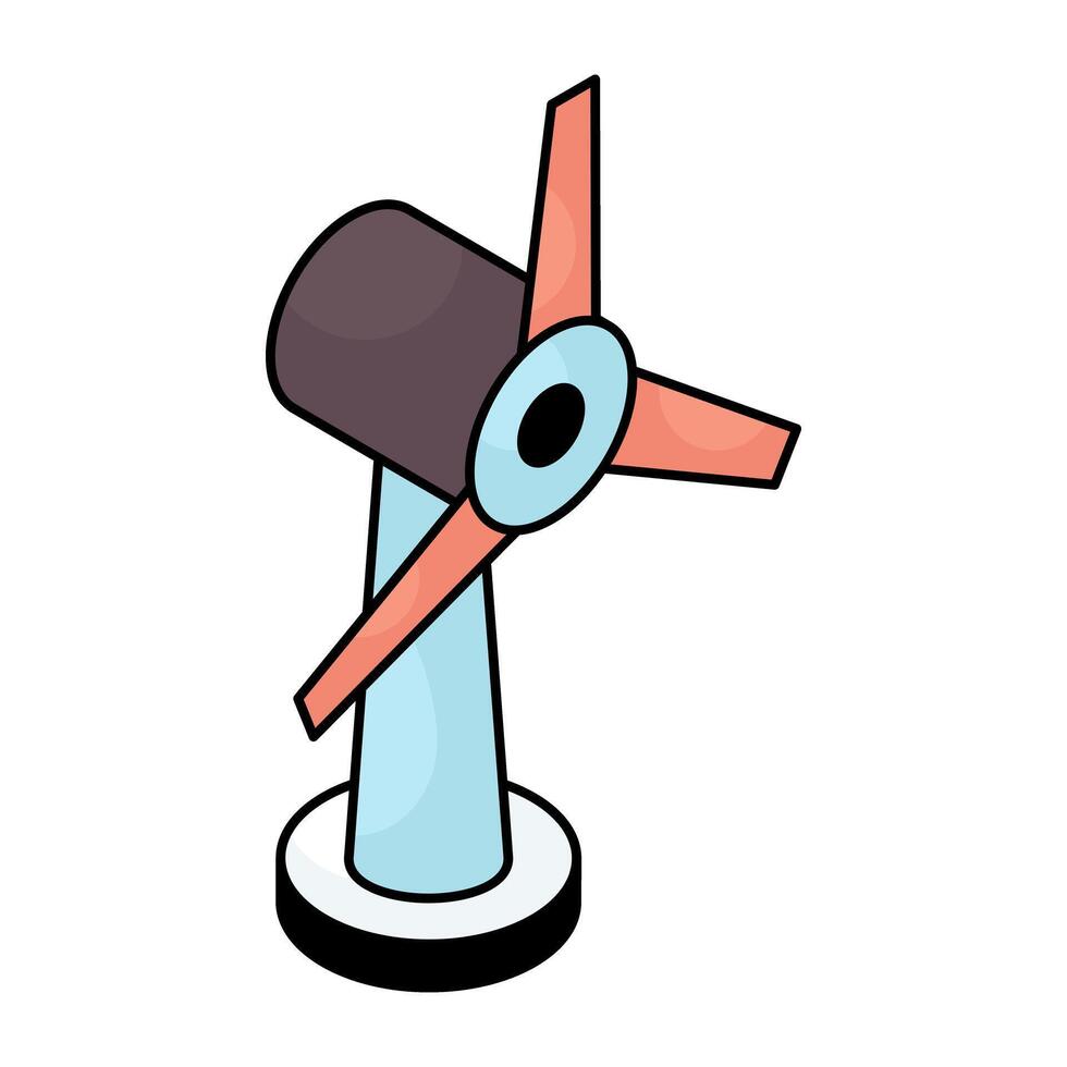 Windmill icon, editable vectors