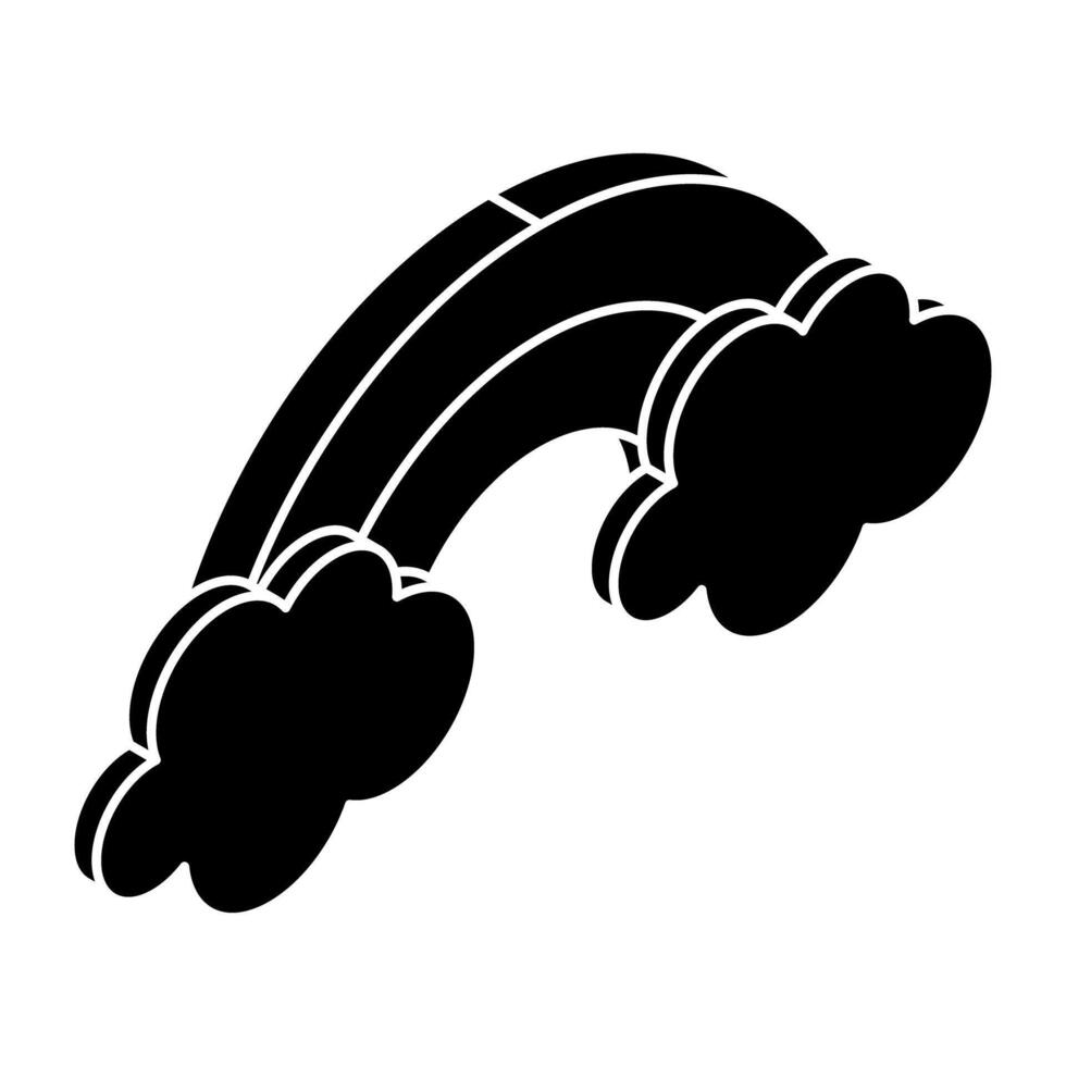 An eye catching icon of rainbow, flat style vector