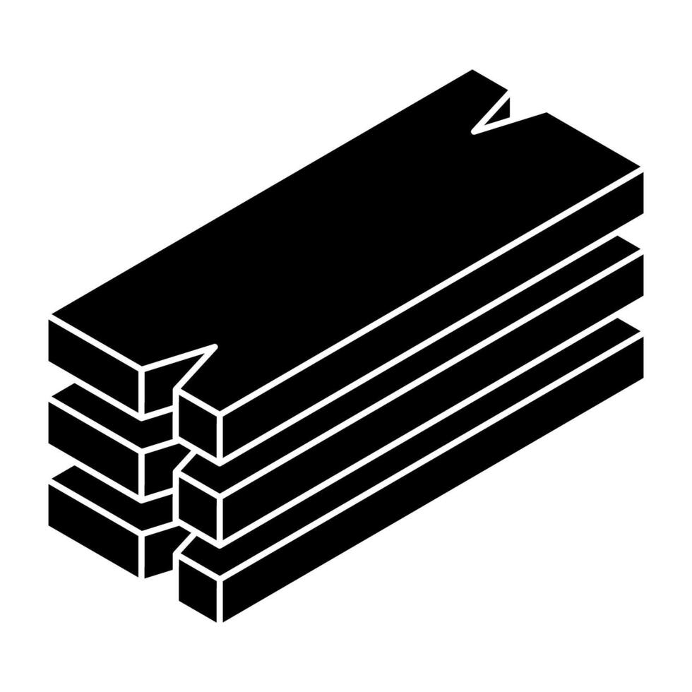 A unique design icon of wood planks vector