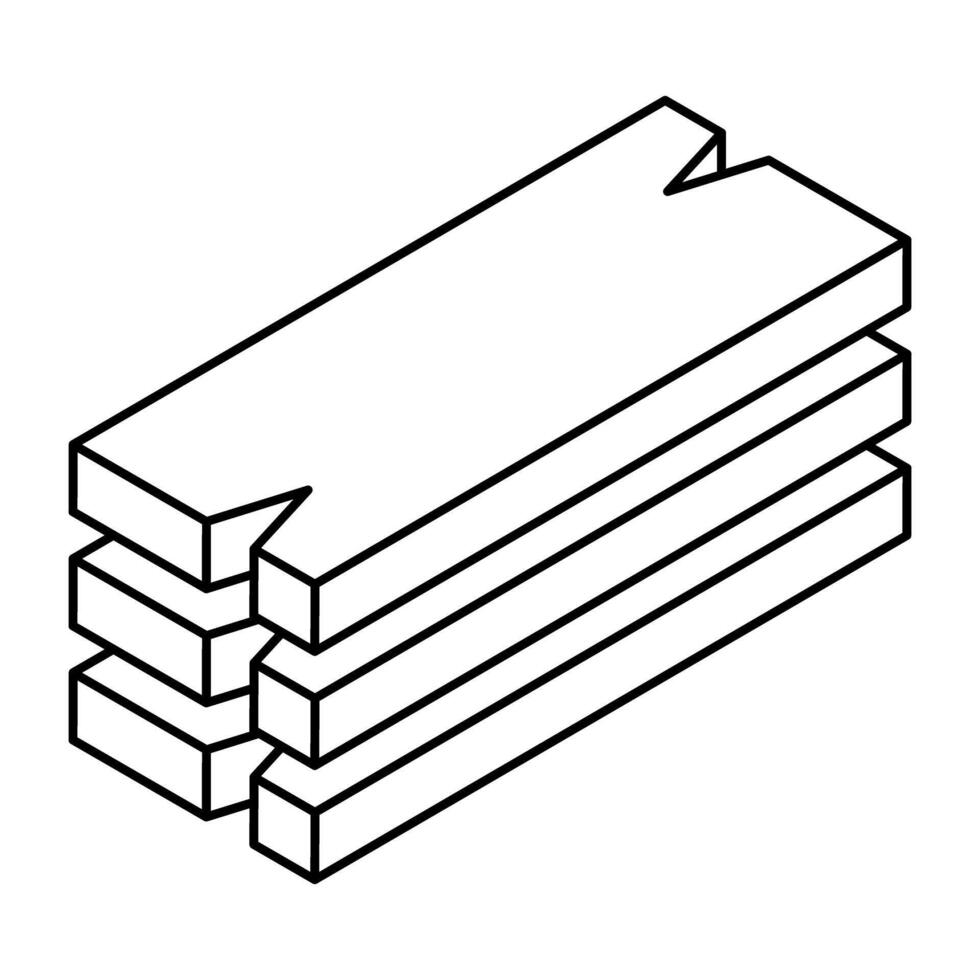 A unique design icon of wood planks vector