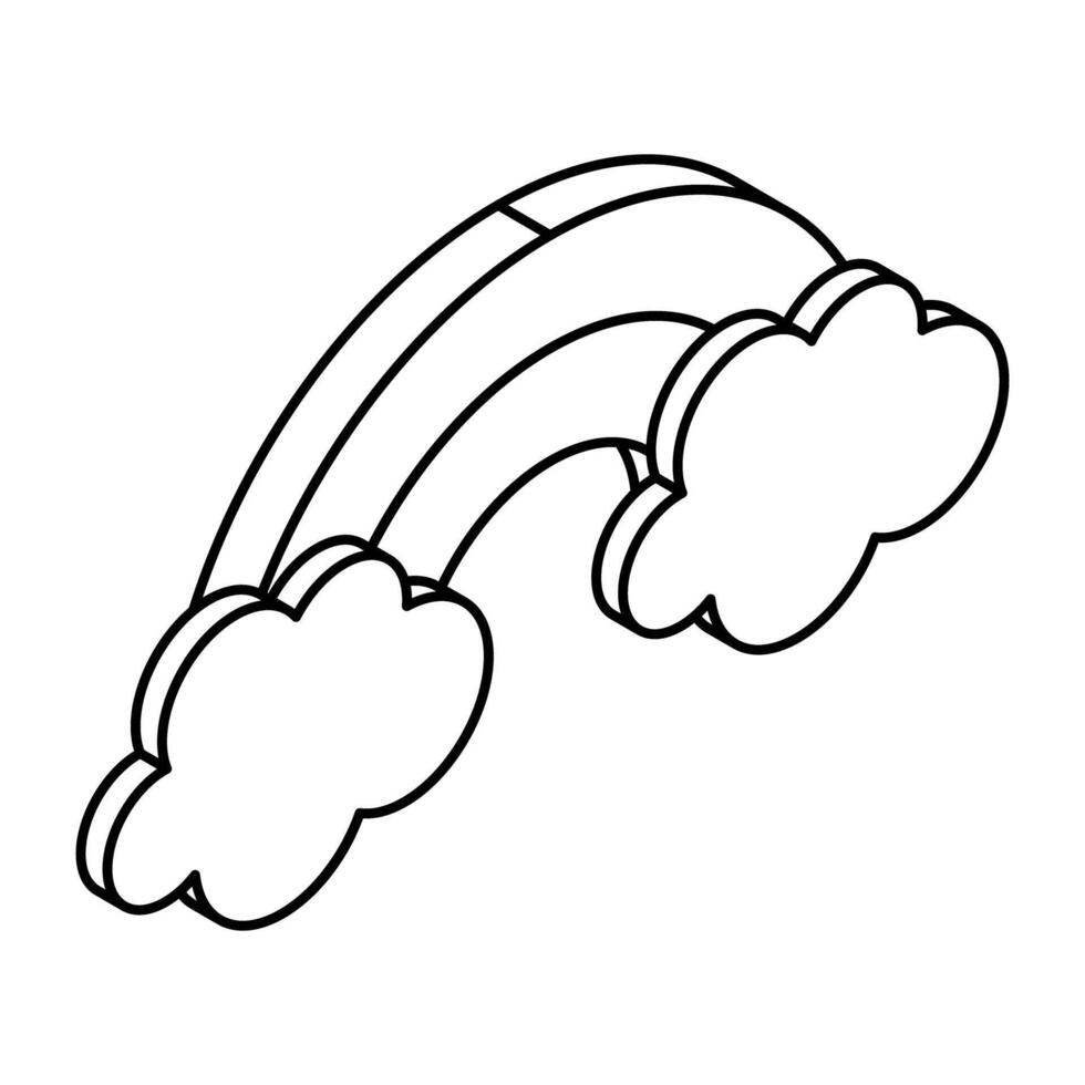An eye catching icon of rainbow, flat style vector