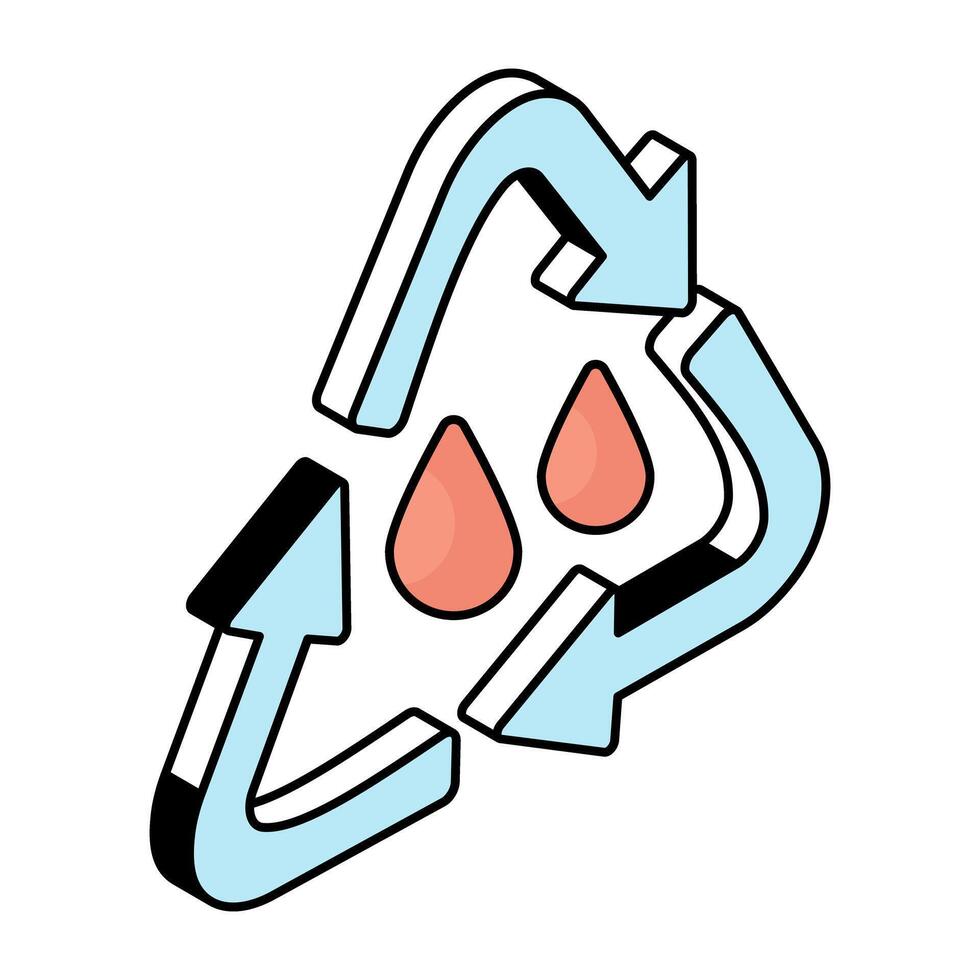 Conceptual flat design icon of water recycling vector